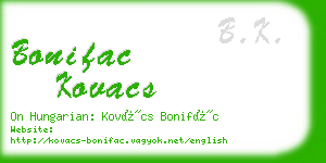 bonifac kovacs business card